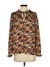 Rose + Olive 100% Polyester Floral Black Long Sleeve Blouse Size S - photo 1