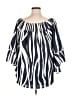 Abollria 100% Polyester Stripes Black Blue 3/4 Sleeve Blouse Size XL - photo 2
