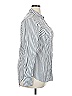 Merona 100% Rayon Stripes Silver White Long Sleeve Button-Down Shirt Size XXL - photo 4
