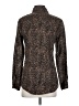 J. McLaughlin 100% Cotton Animal Print Brown Long Sleeve Button-Down Shirt Size XS - photo 2