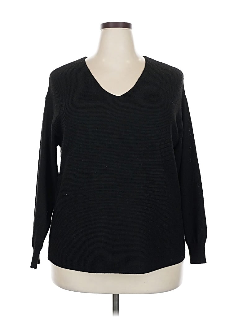 Pre-owned Ella Moss Pullover Sweater In Black