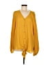 Entro 100% Rayon Yellow Long Sleeve Blouse Size M - photo 1