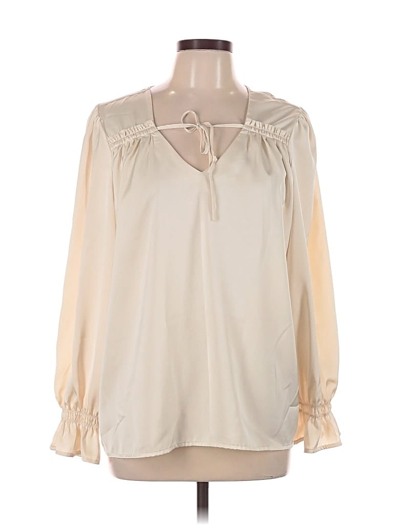 Pre-owned Skye's The Limit Long Sleeve Blouse In White
