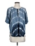 Michael Stars 100% Rayon Tie-dye Blue Short Sleeve Blouse Size XS - photo 1