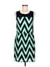 Aqua 100% Polyester Chevron-herringbone Teal Casual Dress Size M - photo 1