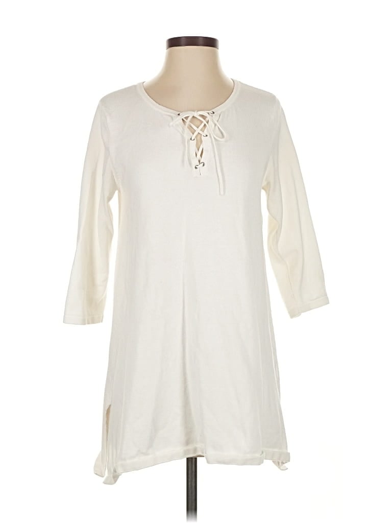 Pre-owned Jeanne Pierre Cardigan Sweater In White