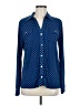 MICHAEL Michael Kors Polka Dots Blue Long Sleeve Blouse Size M - photo 1
