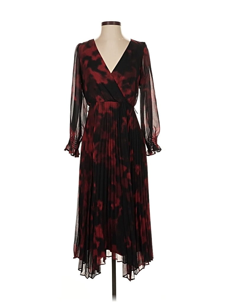 Pre-owned Just Taylor Just... Taylor Cocktail Dress In Burgundy