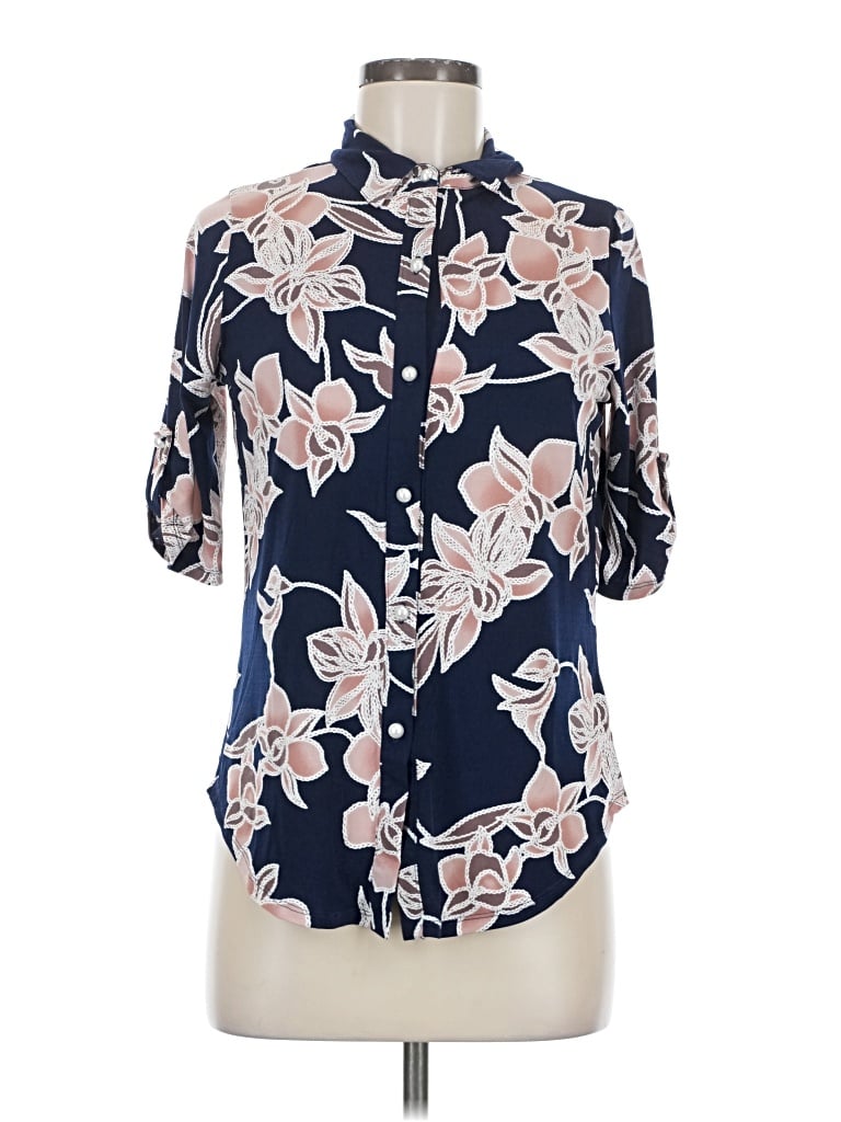 Pre-owned Sjs Short Sleeve Blouse In Blue