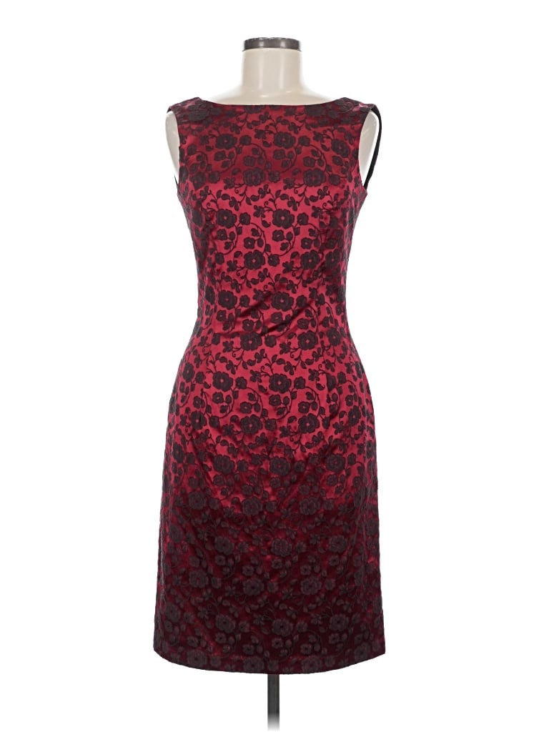 Pre-owned Jessica Mcclintock Cocktail Dress In Burgundy