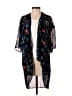 H.I.P. Happening in the Present 100% Polyester Black Kimono Size S - photo 1