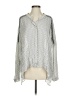Koch 100% Viscose Silver Long Sleeve Blouse Size S - photo 1