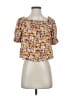 Amour Vert 100% Viscose Orange Short Sleeve Blouse Size XS - photo 1