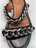 Givenchy Silver Black Leather Chain Link Sandals Size 7 - photo 5