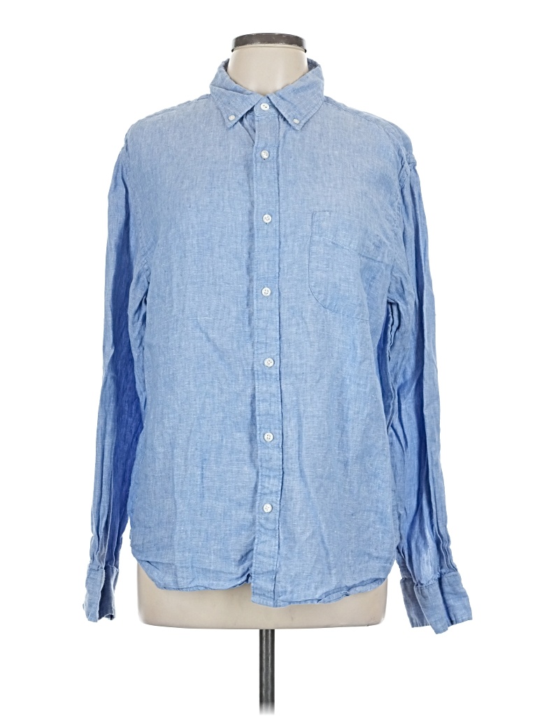 Pre-owned Jcrew Long Sleeve Button Down Shirt In Blue