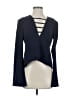Intermix Solid Blue Long Sleeve Blouse Size S - photo 1