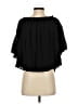 Maven West 100% Cupro Black Short Sleeve Blouse Size XS - photo 2
