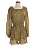 Hayden 100% Polyester Animal Print Gold Brown Romper Size S - photo 1
