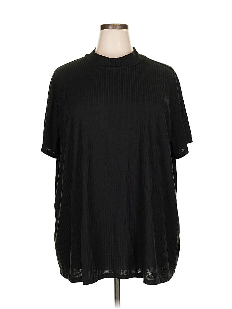 Pre-owned Lularoe Short Sleeve Turtleneck In Black