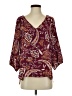 Renee C. 100% Polyester Burgundy 3/4 Sleeve Blouse Size M - photo 1
