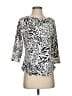 Peck & Peck Animal Print Ivory 3/4 Sleeve Blouse Size S - photo 1