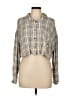 BP. 100% Rayon Plaid Gray Long Sleeve Blouse Size L - photo 1