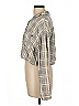 BP. 100% Rayon Plaid Gray Long Sleeve Blouse Size L - photo 5