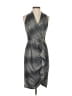 David Meister 100% Polyester Metallic Silver Cocktail Dress Size 4 - photo 1
