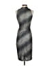 David Meister 100% Polyester Metallic Silver Cocktail Dress Size 4 - photo 2