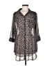 Torrid 100% Polyester Animal Print Gray 3/4 Sleeve Blouse Size Med Plus (00) - photo 1