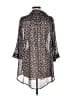 Torrid 100% Polyester Animal Print Gray 3/4 Sleeve Blouse Size Med Plus (00) - photo 2