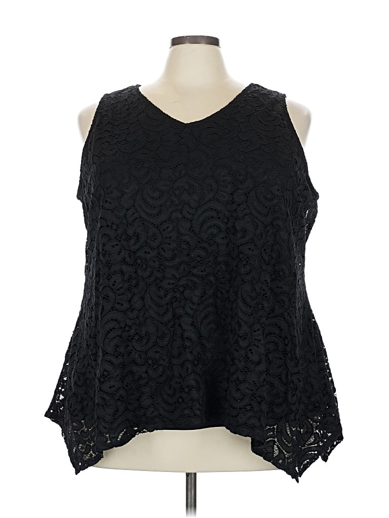 Pre-owned Avenue Sleeveless Blouse In Black