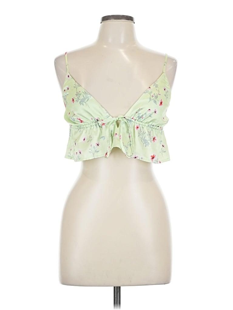 Pre-owned More To Come Tank Top Green Strapless Neckline Tops