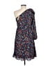 J.Crew 100% Polyester Print Blue Casual Dress Size 6 - photo 2