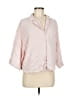 Eberjey Pink 3/4 Sleeve Button-Down Shirt Size M - photo 1