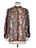 Dress Forum 100% Polyester Paisley Brown Long Sleeve Blouse Size L - photo 1