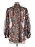 Dress Forum 100% Polyester Paisley Brown Long Sleeve Blouse Size L - photo 2