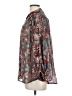 Dress Forum 100% Polyester Paisley Brown Long Sleeve Blouse Size L - photo 5