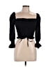 Kiwi 100% Polyester Black 3/4 Sleeve Blouse Size L - photo 1