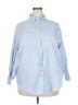 Unbranded Blue 3/4 Sleeve Button-Down Shirt Size 2X - photo 1