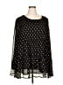 Hayden 100% Polyester Polka Dots Black Long Sleeve Blouse Size XXL - photo 1