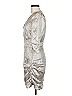 Saylor Metallic Silver Cocktail Dress Size M - photo 5