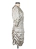 Saylor Metallic Silver Cocktail Dress Size M - photo 4