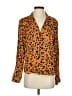 Lush 100% Rayon Animal Print Orange Long Sleeve Blouse Size S - photo 1