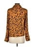 Lush 100% Rayon Animal Print Orange Long Sleeve Blouse Size S - photo 2