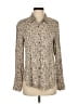 Maurices 100% Rayon Animal Print Tan Long Sleeve Blouse Size S - photo 1