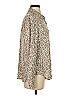 Maurices 100% Rayon Animal Print Tan Long Sleeve Blouse Size S - photo 4