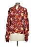 Just Fab 100% Rayon Floral Burgundy Long Sleeve Blouse Size S - photo 2