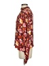 Just Fab 100% Rayon Floral Burgundy Long Sleeve Blouse Size S - photo 5