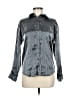 NY Jeans Metallic Silver Long Sleeve Blouse Size M - photo 1